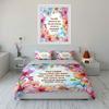 Floral Scripture Set For Spiritual Encouragement Kid'S And Adults' Bedroom Decor, Exquisite Three-Piece Bedding Set Gift