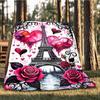 1pc Paris Love Outdoor Blanket - Soft Flannel Cozy for Travel & Camping - All-Season Warm Bed Cover, Machine Washable yy251229073
