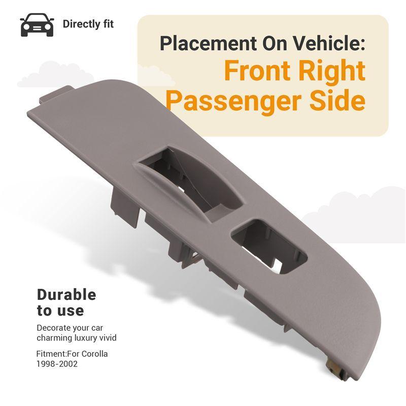 NEW-Right Front Door Armrest Upper Panel Trim 74231-02060-B0 For Toyota Corolla 1998-2002 Power Window Switch Bezel