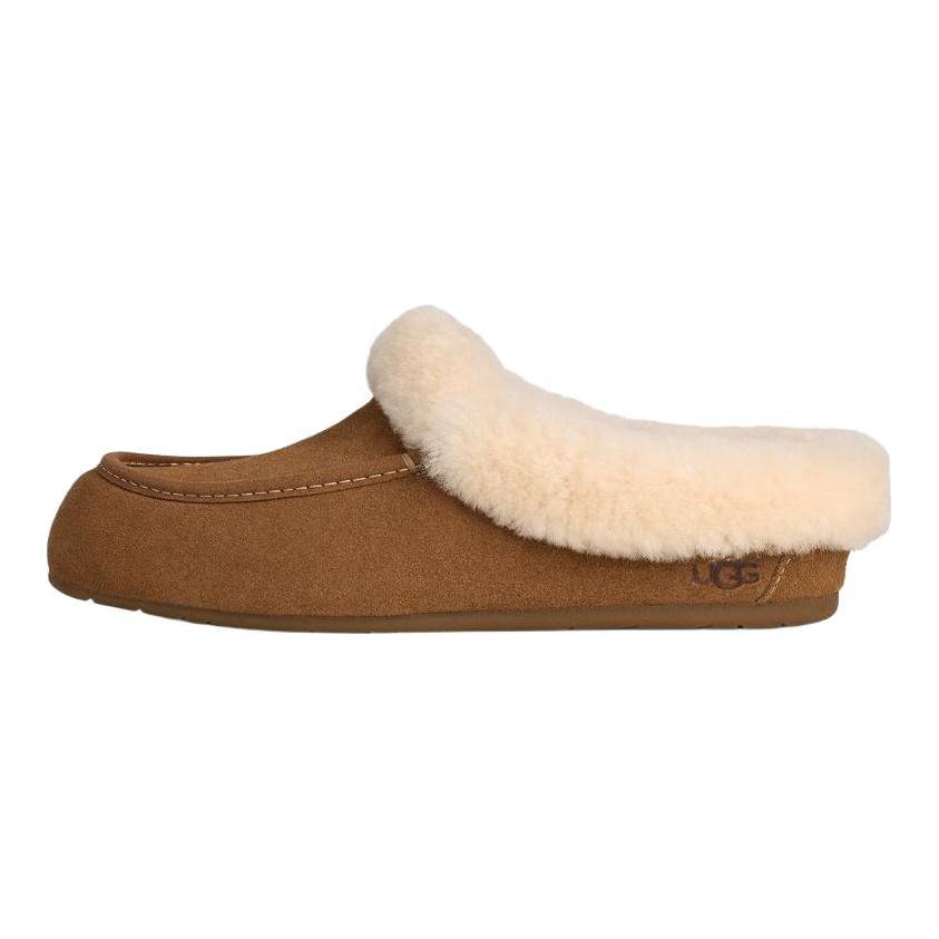 UGG ANSLEY Rubber Sole Abrasion Resistant Closed Toe Slippers Women's Chestnut 1171391-CHE