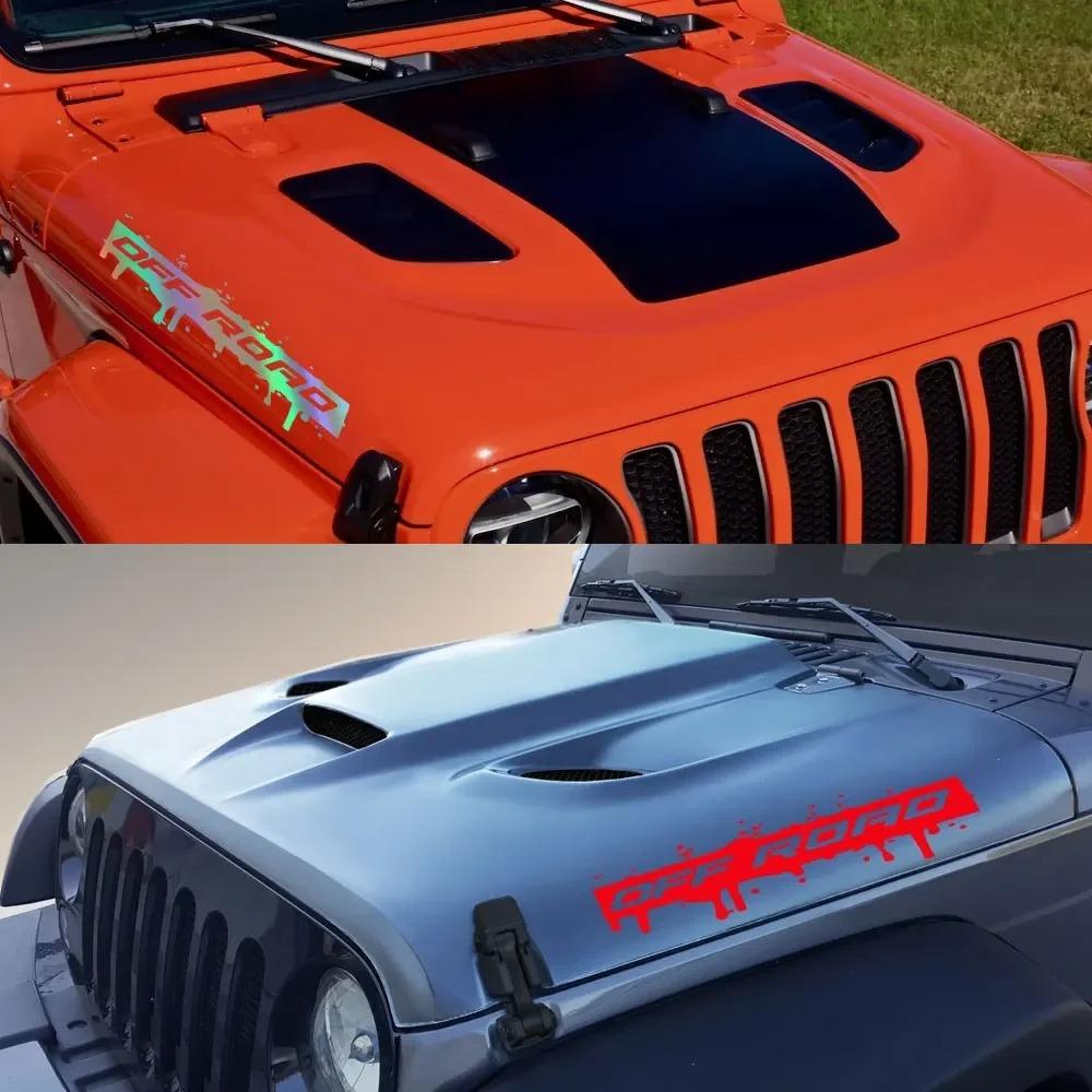 For Jeep Wrangler JK JL TJ YJ Unlimited Sahara Rubicon Auto Off Road DIY Accessories Vinyl Bonnet Decals Car Hood Decor Stickers