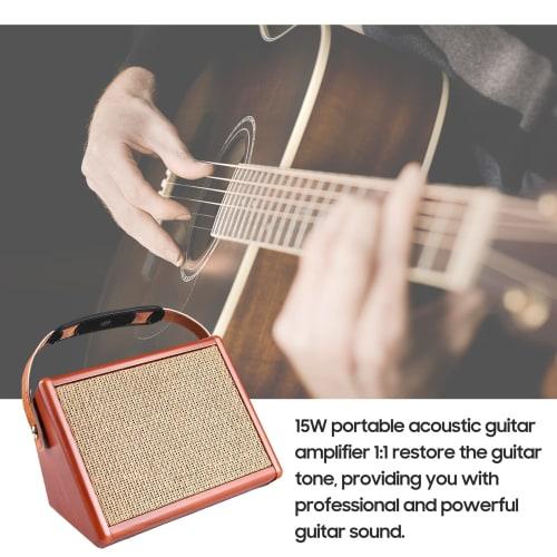 Portable Guitar Acoustic Amplifier Speaker with 2-Band EQ, Reverb, and Chorus Effects, Compatible with BT Devices, for Sound Amplification Production
