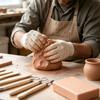 Manual Clay Sculpting Tool Set with Mixed Metal Ends, Wood Grip Pottery Carving Tool for Figurine Work, Pottery Craft Practice Daily
