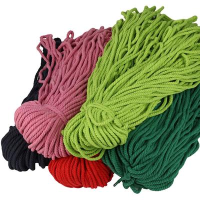 Hot Sale 5mm Recycled Cotton Twine Cord Waterproof DIY Craft Macrame Rope for Bags Garments Shoes Colorful Twisted Cotton Rope