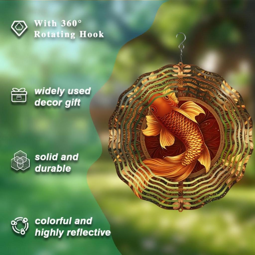 10-Inch Hanging Wind Spinner, Artistic Kinetic Outdoor Wind Chime with 360° Hook, Elegant Garden and Lawn Accent, Classic Gift for Friends