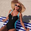2026 Solid Patchwork Swimwear Women Beach Hollowed One Piece Swimsuit Femal Summer Straps Monokini Lady Bathing Suit