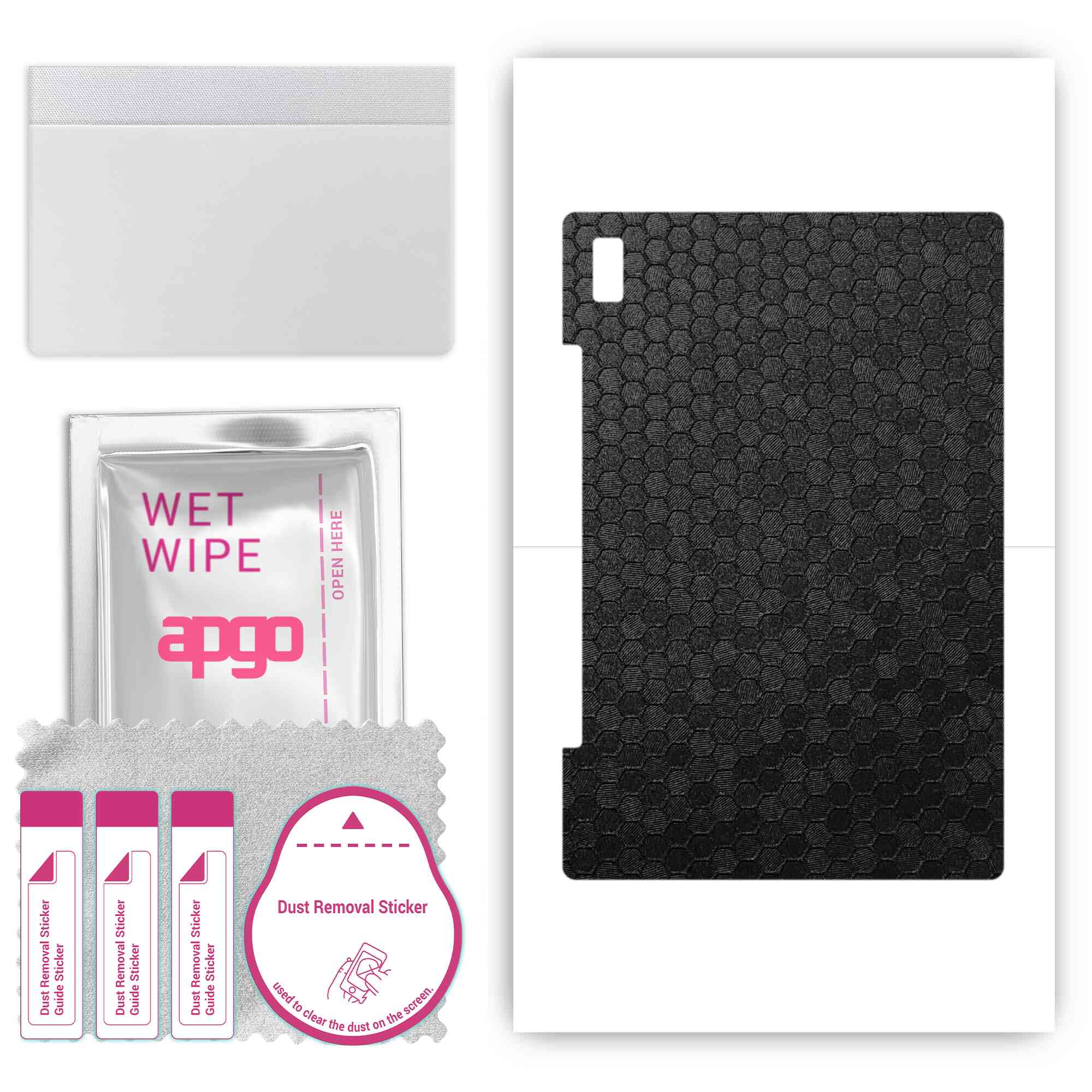 

apgo skin sticker film foil vinyl for the BACK compatible with Oukitel OKT1, scratch-resistant, easy to install - Black Honeycomb