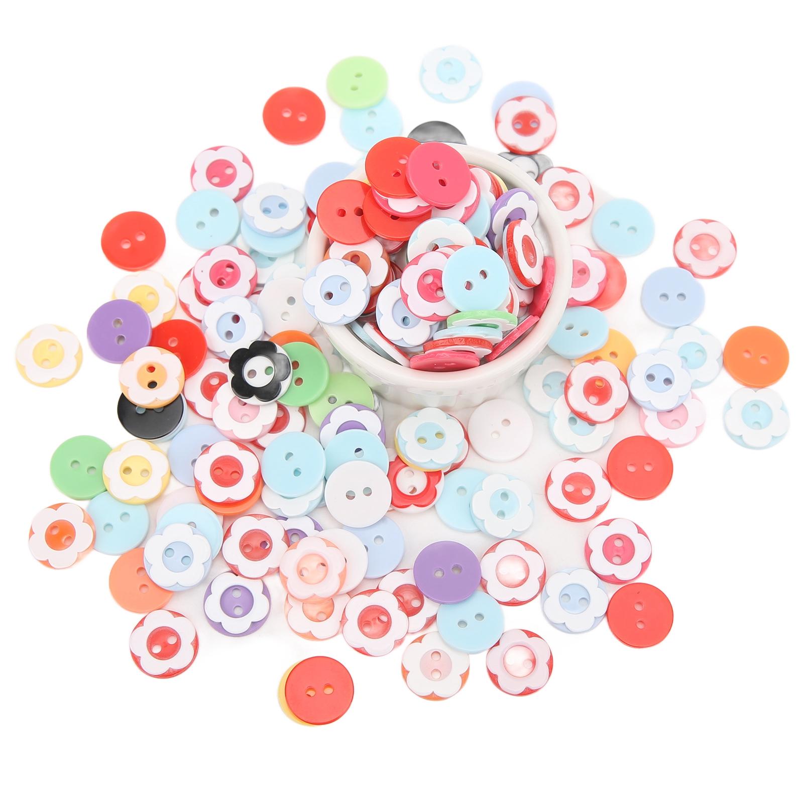 

200 шт. Пуговицы из смолы смешанных цветов 1,2 см Милые с закругленными краями Пластиковые Детские для свитера рубашки Пряжка