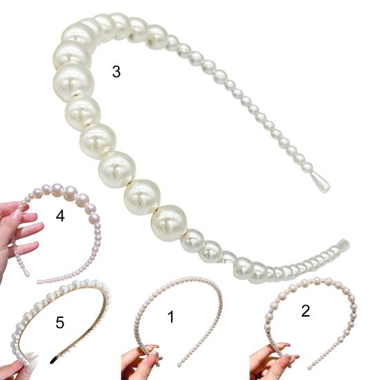 Fashion Women Hair Hoop Handmade Non-slip Faux Pearls Headband Accessory for Wedding