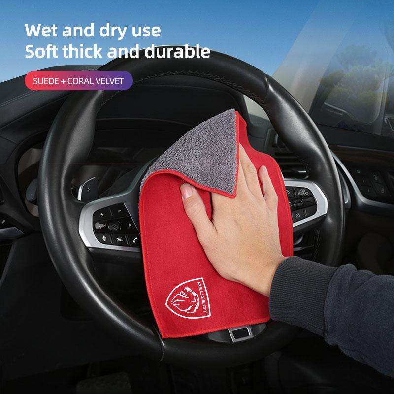 Microfiber Cleaning Cloths Car Wash Towel Duster For Peugeot Landtrek 308 408 5008 2008 208 3008 508 4008 Rifter 301 108 608