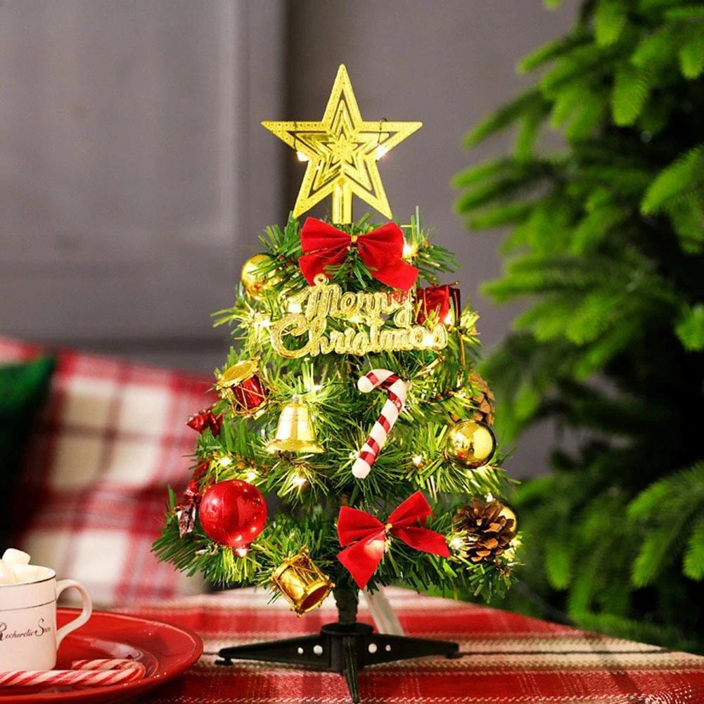 

30CM 45CM 60CM Artificial Christmas Tree with LED Lights Desktop Mini Table Xmas Tree Home Decoration Ideal Christmas Gift 30cm