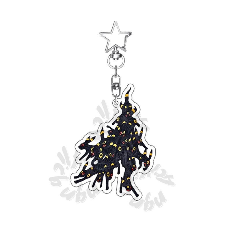 Cartoon MEW  Eevee POCKET Acrylic Keychain Students Anime Kawaii Key Ring Backpack Jewelry Charm Ornament Gifts for Friends Toy