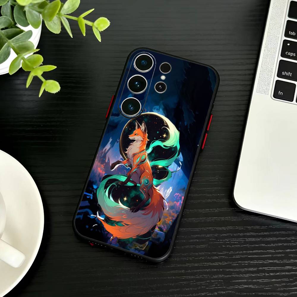 

Sunny Fox Phone Case For Samsung S26,S25,S24,S23,S22,S21,S20,Ultra,Plus,FE Black Soft Cover Samsung S22ULTRA5G