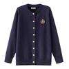 Women's Plus Size Retro Preppy Embroidered Cardigan Jacket - Spring Casual Slimming Knitted Outerwear