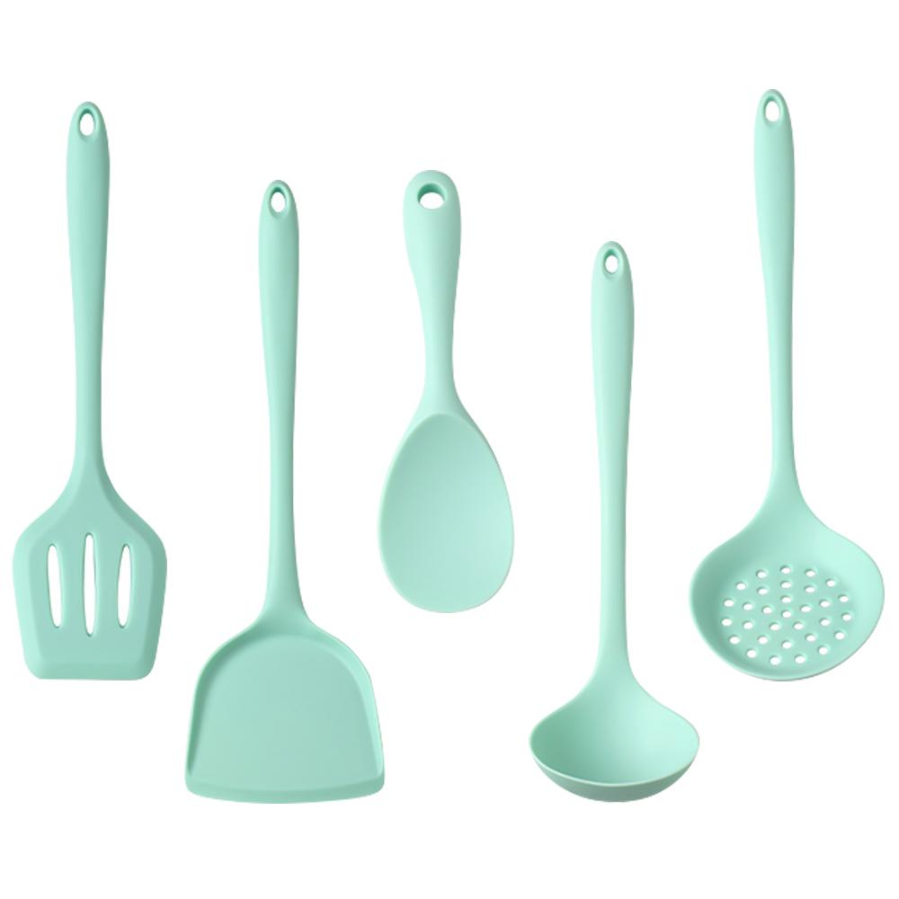 

5 шт. силиконовая посуда с антипригарным покрытием кухонные принадлежности вок лопатка ложка дуршлаг лопатка для риса кухонные принадлежности кухонный набор инструментов для приготовления пищи