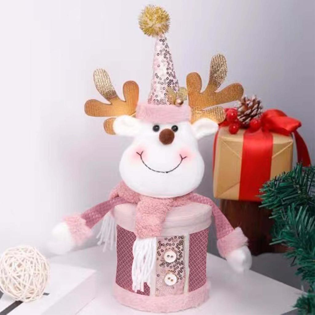 Double-Layer Christmas Candy Jar with Snowman & Reindeer Packaging