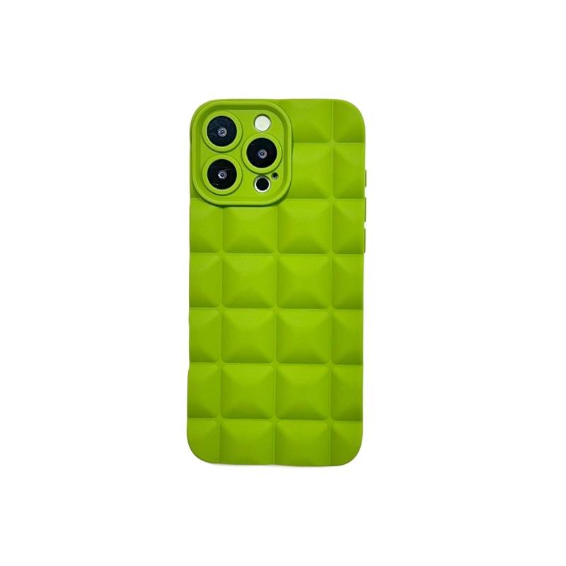 Solid Color Three-dimensional Grid Is Suitable for Apple 17 Anti-drop Mobile Phone Case iPhone16PROMAX Lens All-inclusive Protective Case.