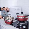 "12-Piece Stainless Steel Cookware Set: Thick Double Bottom Pots, Non-Stick Frying Pan, Milk Pot, Soup Pot"