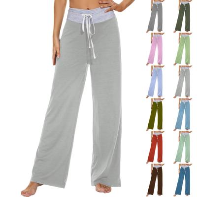 Women's Fashion Casual Comfortable Pajama Pants Printed Drawstring Wide Leg Pants