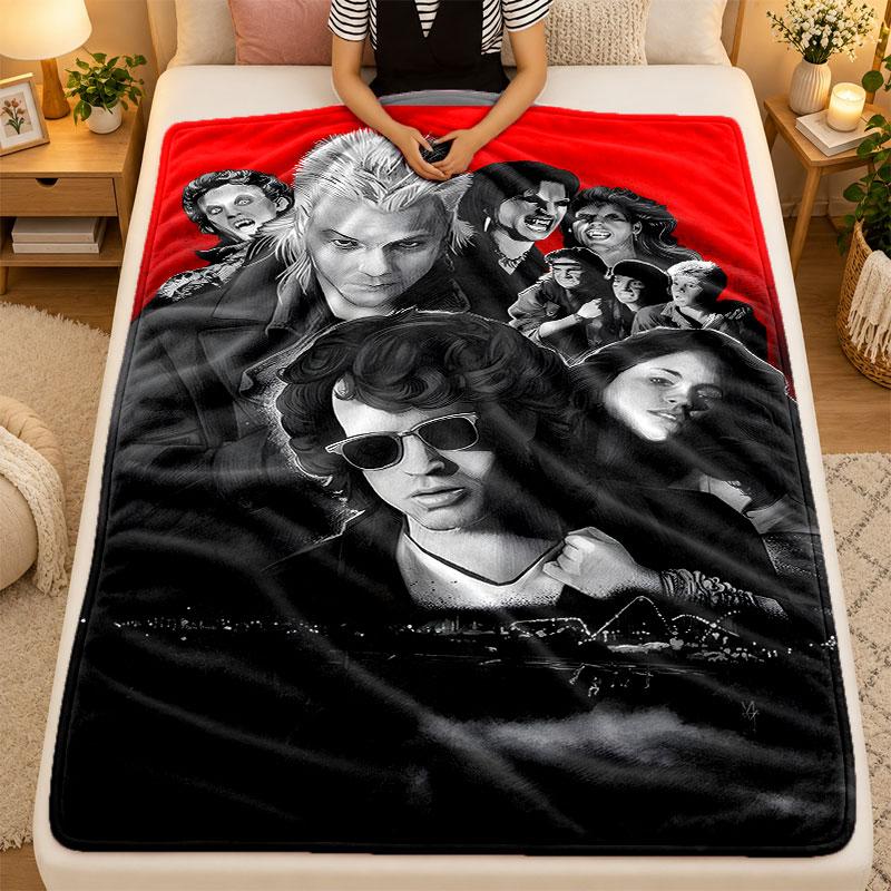 Flannel BlanketThe Lost Boys Warm Soft Throw Blanket for Indoor Sofa Bed Living Room Use