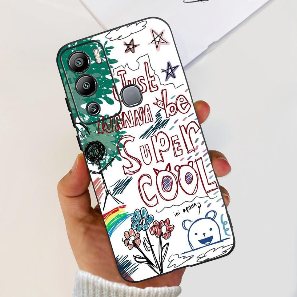 For Infinix Hot 12i Case Hot 12 12Play Cute Fashion Soft Silicone Back Cover For Infinix Hot12 Hot 12 Play NFC Phone Bumper Etui