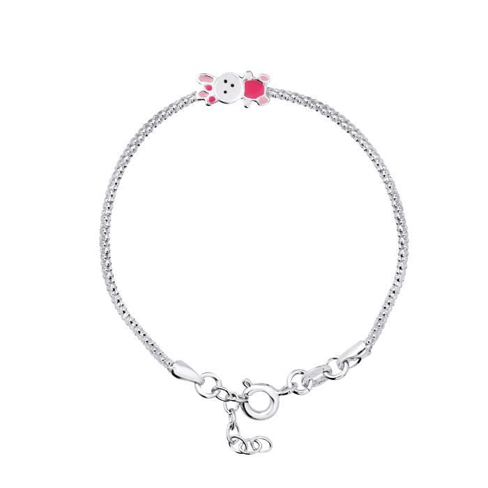 LÉA & ARTHUR - RABBIT Childrens Bracelet - Rhodium-plated 925 Sterling Silver - Adjustable Length - Childrens Jewelry
