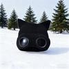 Little Devil Glasses Hat Knitted Mao Line Hat with Cat Ears Men Women Thickened for Warmth Ski Solid Color Ear Protection Windproof Pullover Hat