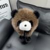 Parent-child Autumn and Winter Cute Plush Panda Hat Thick Warm Large Head Circumference Imitation Fox Fur Pullover Hat Earmuffs Hat