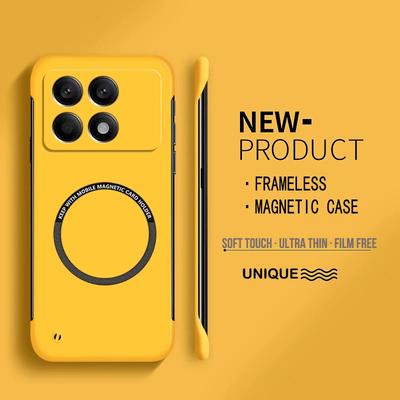 Custodia per telefono magnetica ultra sottile senza bordi in PC rigido rinforzato per POCO X7 X6 F7 F6 Pro 5G, colore caramella, opaca, antiurto, cover protettiva