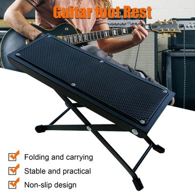 Gitarren-Fußhocker, höhenverstellbar, klappbare Beinstütze mit rutschfesten Gummipolstern, Gitarren-Tritt-Fußhocker für klassische Gitarrenspieler