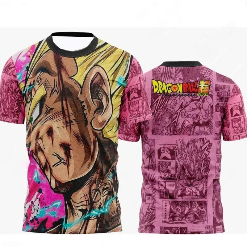 Dragon Ball Z Anime Goku Vegeta 3D Printed T-Shirt Men's Hip Hop Streetwear Casual Tee Unisex Manga Style