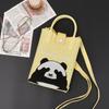 Playful Print Panda Knitted Handbag Stylish Small Crossbody Purse Perfect For Casual Outfits