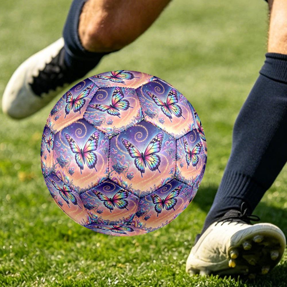 1pc Butterfly Fantasy Themed Soccer Ball, Size 5, Lightweight PVC Material, Outdoor Training Soccer Ball Gift. Q62251