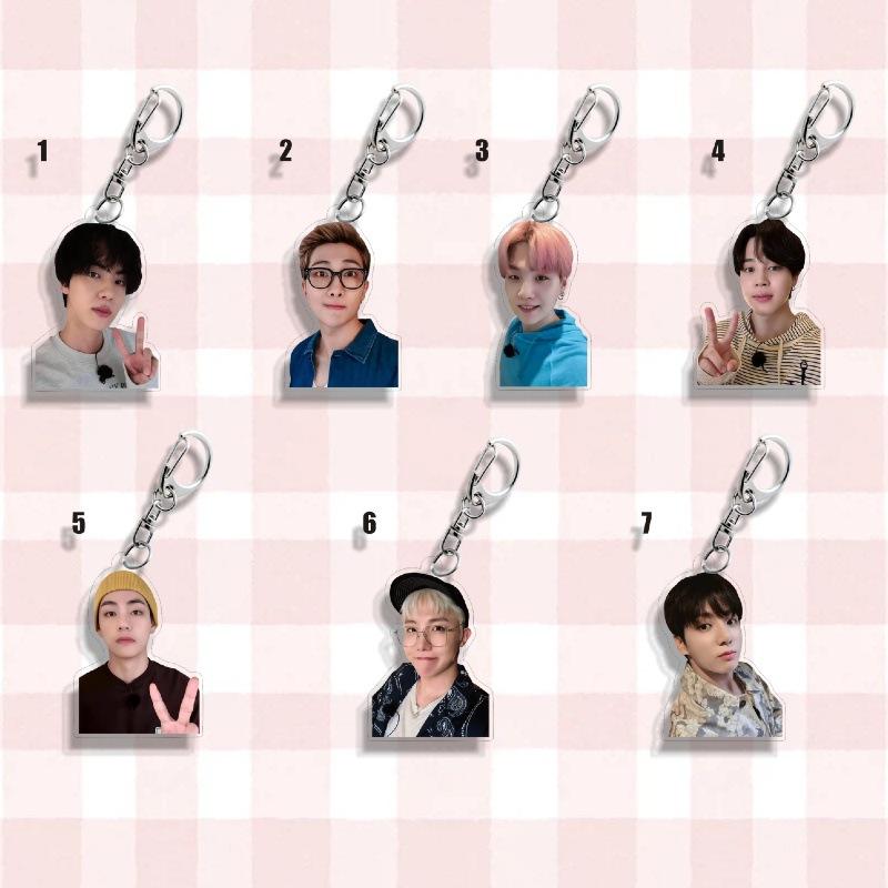 

7 шт. Брелок с участником BTS, K-pop брелок с solo-фото, Милый брелок-подвеска с портретом айдола для фанатов ARMY 7pcs