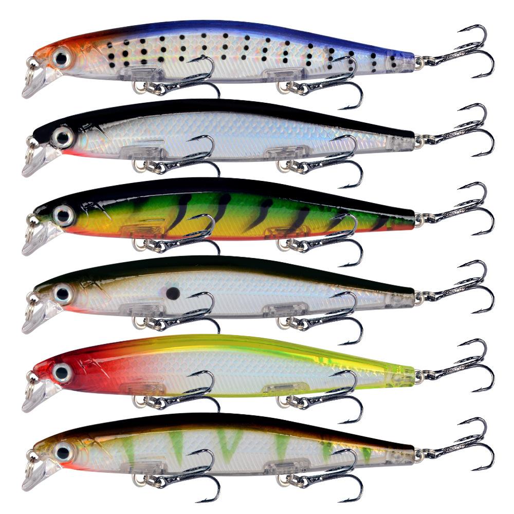 6Submersible lure bait11cm13.7Three-hook minnow lure for freshwater and saltwater fishing, suitable for long-distance casting, f 11CM 13.7G