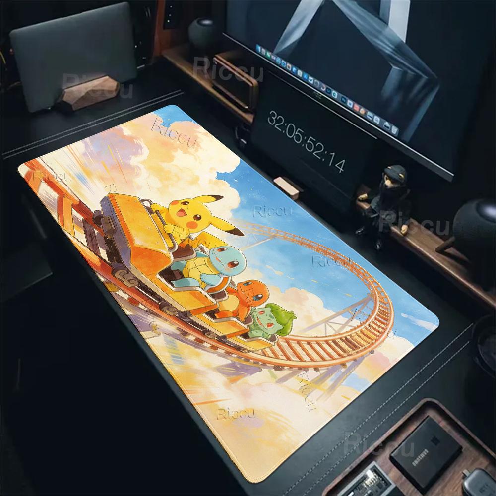 Mousepads Large Game Rubber Table Mat Computer Keyboard Pad P-Pokemon Pattern PC Offices Gamer Accessories Carpet Kawaii Deskrug