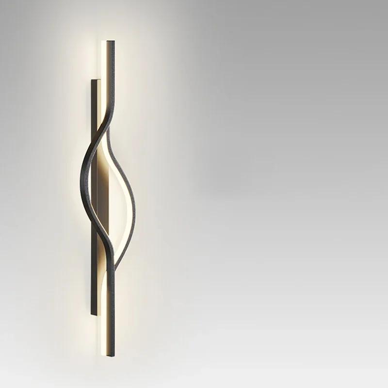 Moderní LED nástěnné svítidlo s páskem pro obývací pokoj, ložnici, noční stolek, konzolové světlo, pozadí, nástěnné svítidlo, domácí dekorace, osvětlovací tělesa