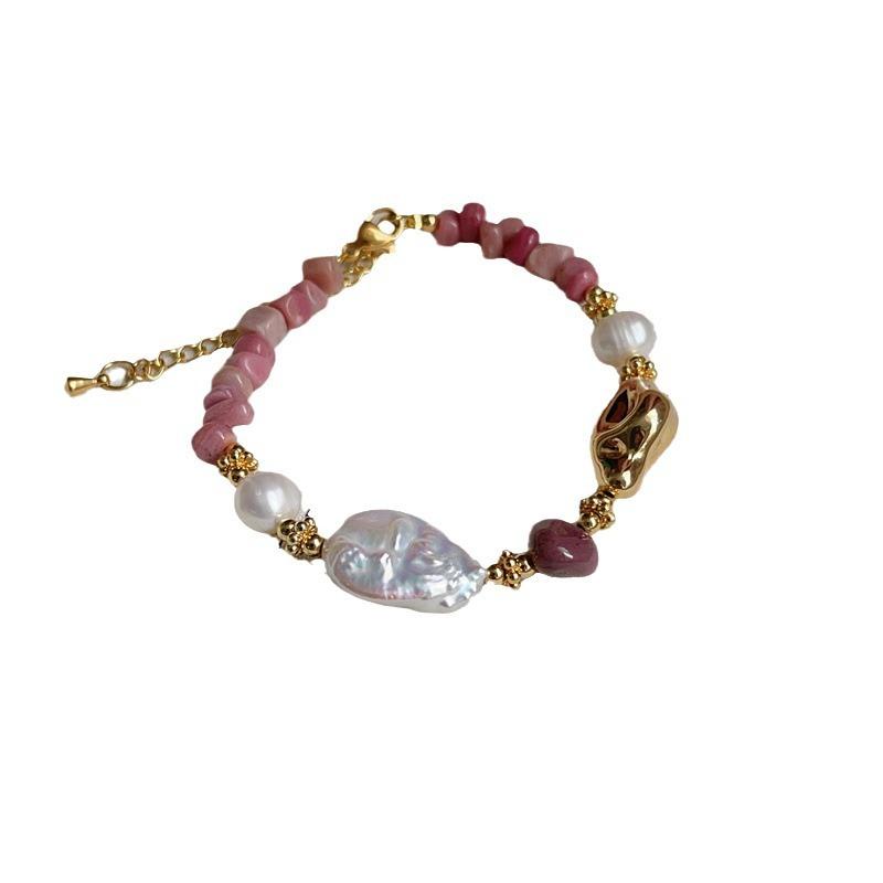 Blooming Splendor Natural Baroque Pearl Bracelet - a Radiant & Stackable Jewelry Set