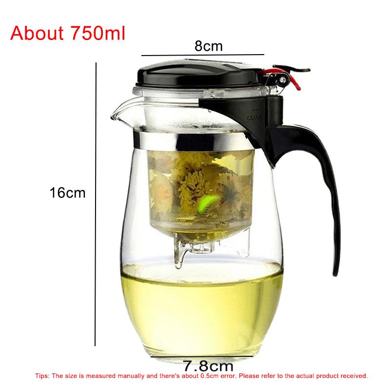 Hoge kwaliteit hittebestendige glazen theepot Chinees theeservies kung fu theeservies Puer ketel koffie glazen pot Handige kantoortheepot