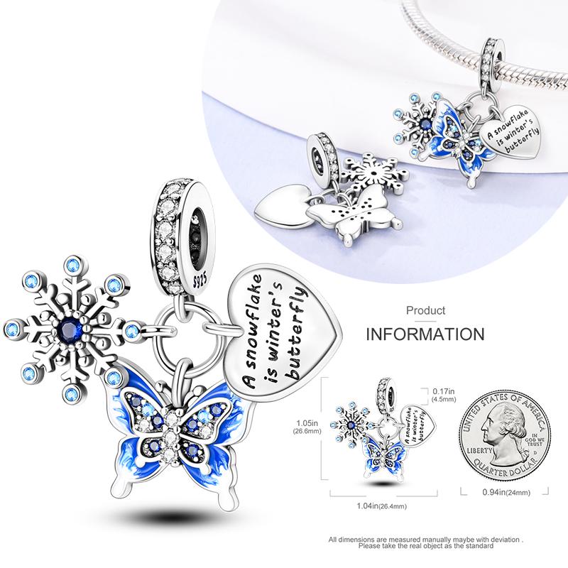 Copper Charms Winter Series Beads Snowman Penguin Pendant Fit Women Original Bracelet Christmas Diy Jewelry Dangle