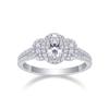 Genuine Moissanite Triple Row Ring S925 Silver Platinum Plated Oval Cutting Moissanite Birthday Gift for Woman Fashion Ring
