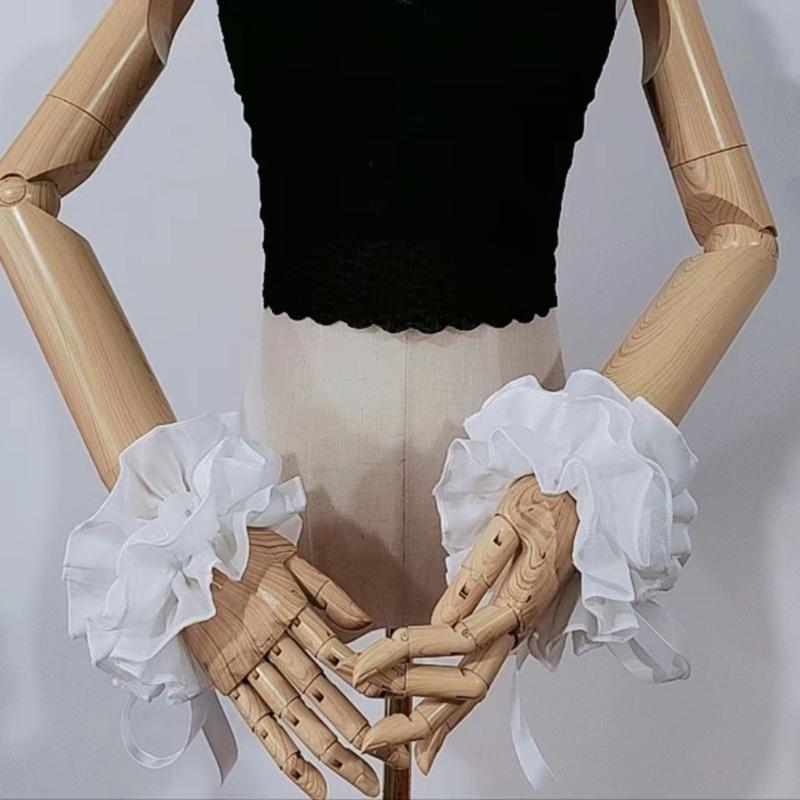 Women Victorians Chokers Neck Ruff False Collar Wrist Cuffs Renaissances Costume