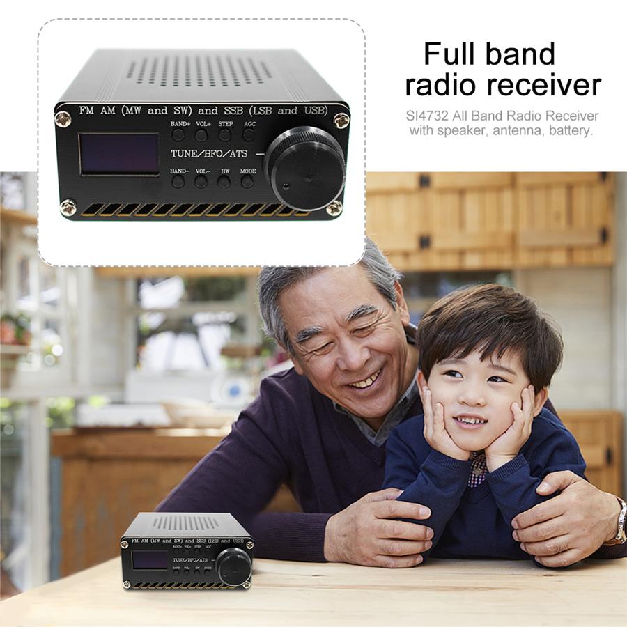 SI4732 All Band Radio Receiver FM AM (MW & SW) SSB (LSB & USB)+ANT+Battery+Case