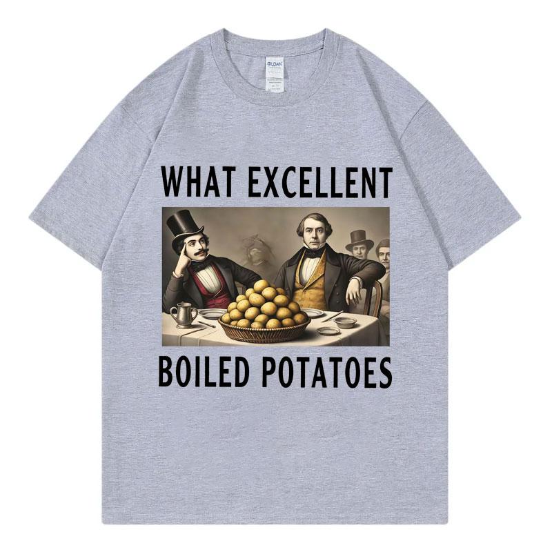 Boiled Potatoes Funny  T-shirt Women's Fashion Vintage Short Sleeve T-shirts High Quality T Shirts
