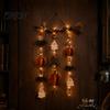 Decorazione Spettrale per Camera da Letto di Halloween Scopa di Strega in Legno da Appendere alla Parete con Luci LED, Zucca Fantasma Decorazione Rustica per la Casa Pipistrello, Ornamento per Porta Autunnale