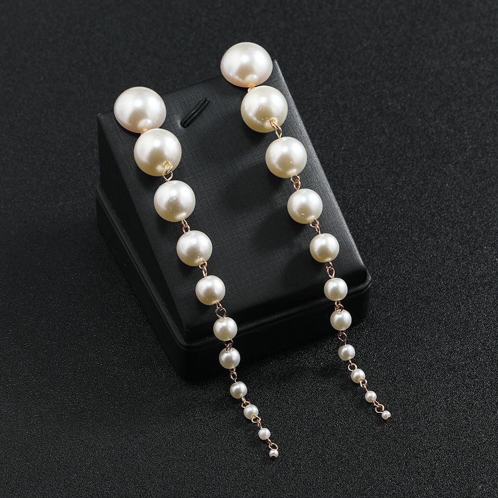 Pearl Long Dangle Earrings For Women With Elegant Office Wear Accessory