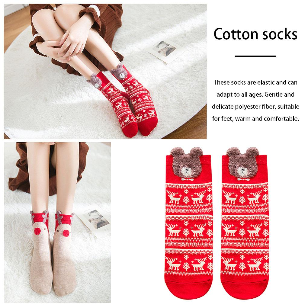 Christmas Socks Women Cotton Holiday Socks Women Themed Festival Decoration Breathable Winter Warm Socks