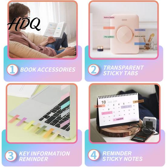 Translucent Sticky Strips 6Pcs/Set Assorted Color Index Tabs Writable Repositionable Colorful Tabs Morandi Colored Book Page Marker Labels