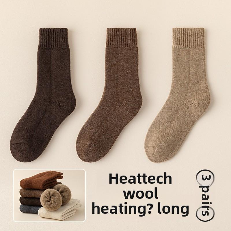 

3 пары женских осенне-зимних носков-труб из толстой тонкой шерсти с кольцом 3 Pairs