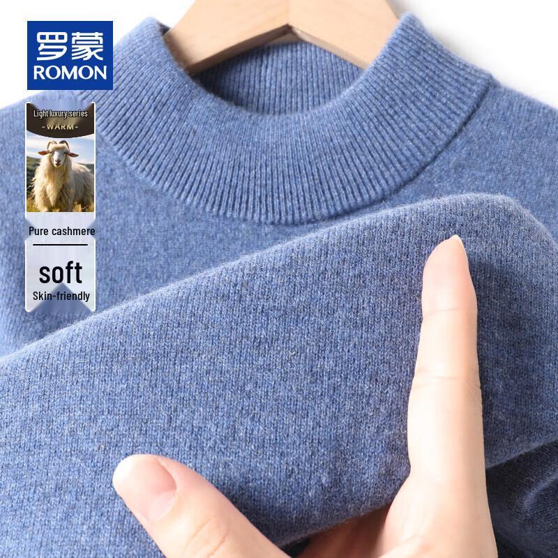 ROMON Men's Pure Cashmere Half-Turtleneck Sweater